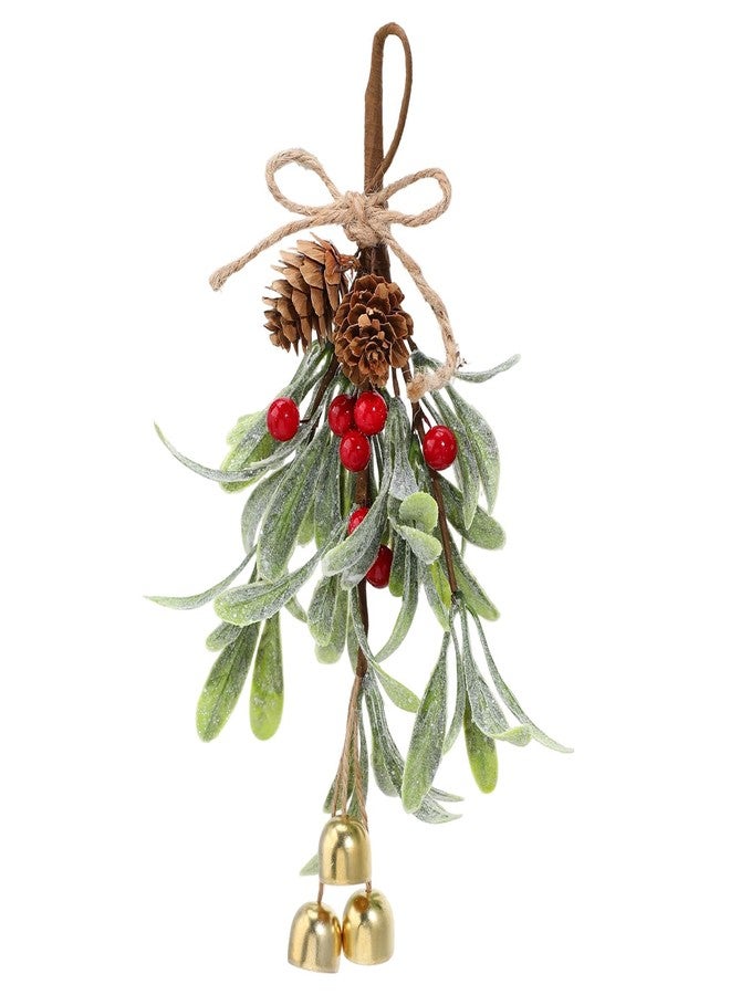 Bigmeta Artificial Mistletoe Christmas Decor - Christmas Ornaments with Bells Red Berries for Tree Porch Holiday Decorations - Image 1